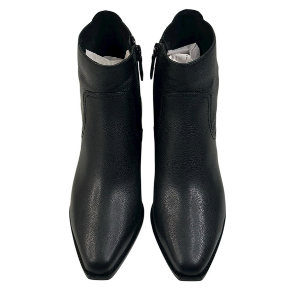 COLE HAAN Naia Black Leather Ankle Boots Womens Size 7B Side Zip New $200 A - Picture 2 of 13